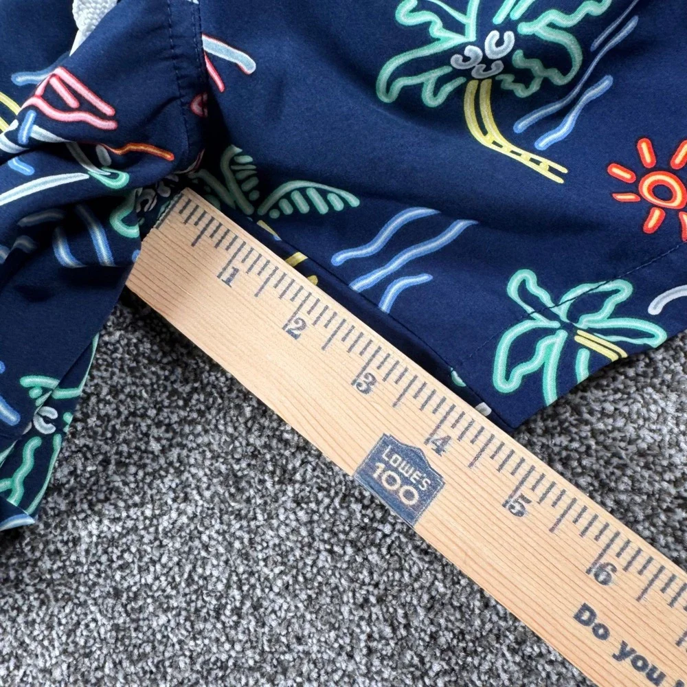Chubbies Swim Trunks Mens Small Navy‎ Neon Flamingo Palm Tree 5.5 Inseam Shorts